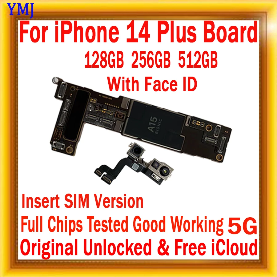 

For iPhone 14 Plus Motherboard Origina Unlocked Logic Board With IOS System 128GB /256GB MainBoard With/No Face ID Tested Well