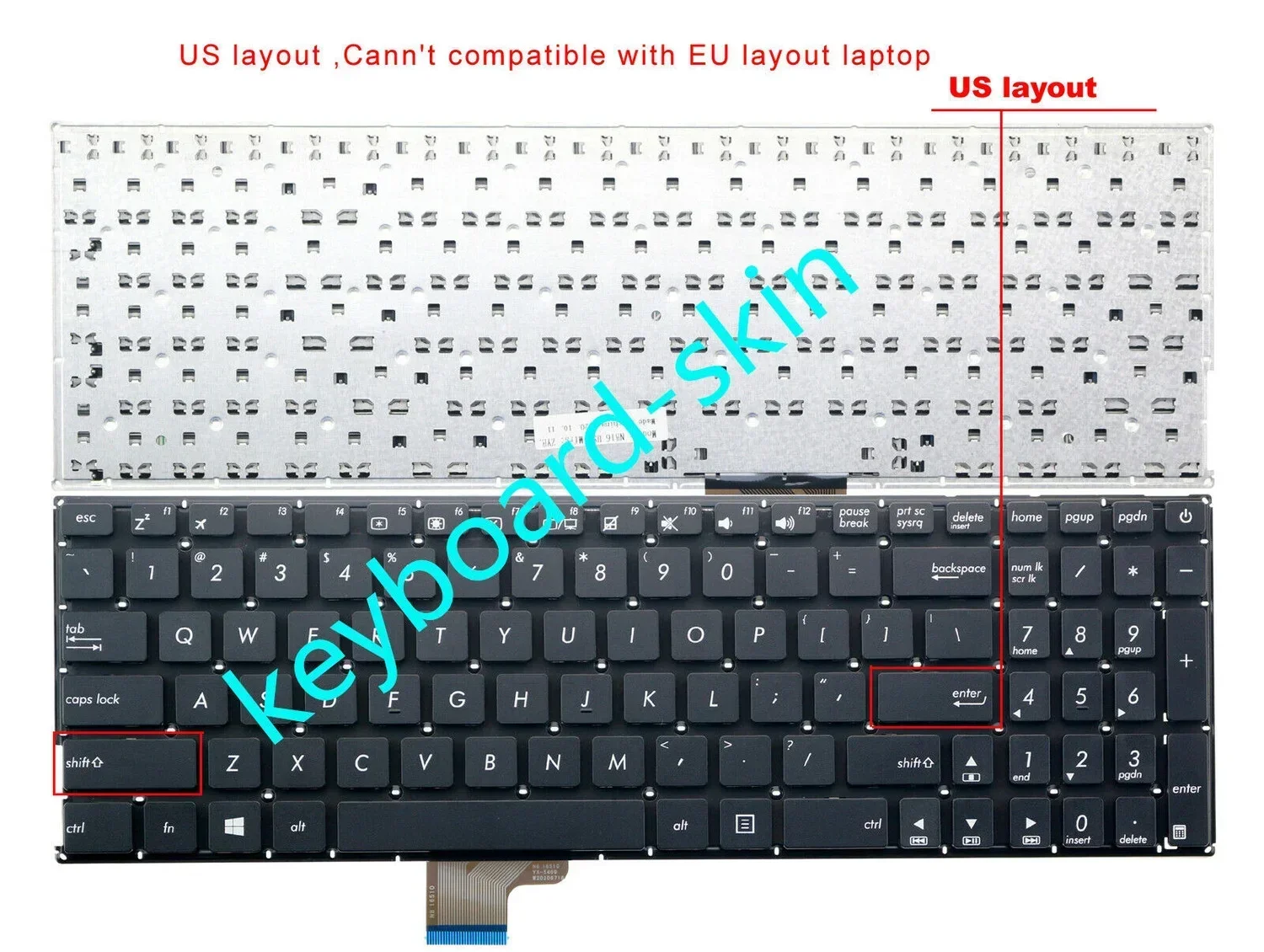 Новая американская клавиатура без подсветки для Asus ZenBook UX510U UX510UA UX510/UA/UW UV510 U5000