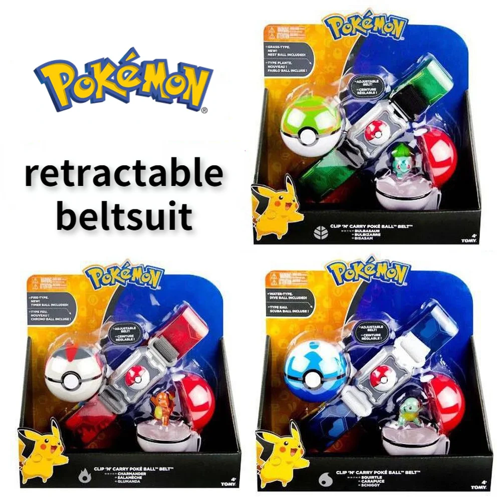 

Pokemon Peripheral Elf Ball Belt Launcher Pikachu Squirtle Bulbasaur Charmander Figure Model Children's Toys Birthday Gift