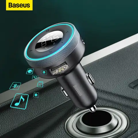FM-трансмиттер Baseus автомобильный с поддержкой Bluetooth 5,0 и двумя USB-портами