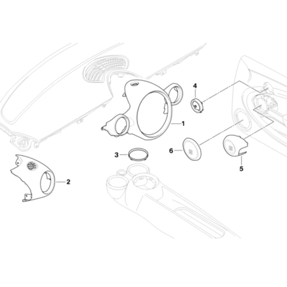 

Крышка для динамика двери Прямая замена хромированная крышка для передней двери динамика для BMW для Mini R55 R59 часть 51412753333 51412756567