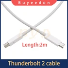 Высококачественный кабель для передачи данных Thunderbolt 2, кабель для передачи данных Thunderbolt 2, белый, 2 м, для Apple, мультимедийный монитор
