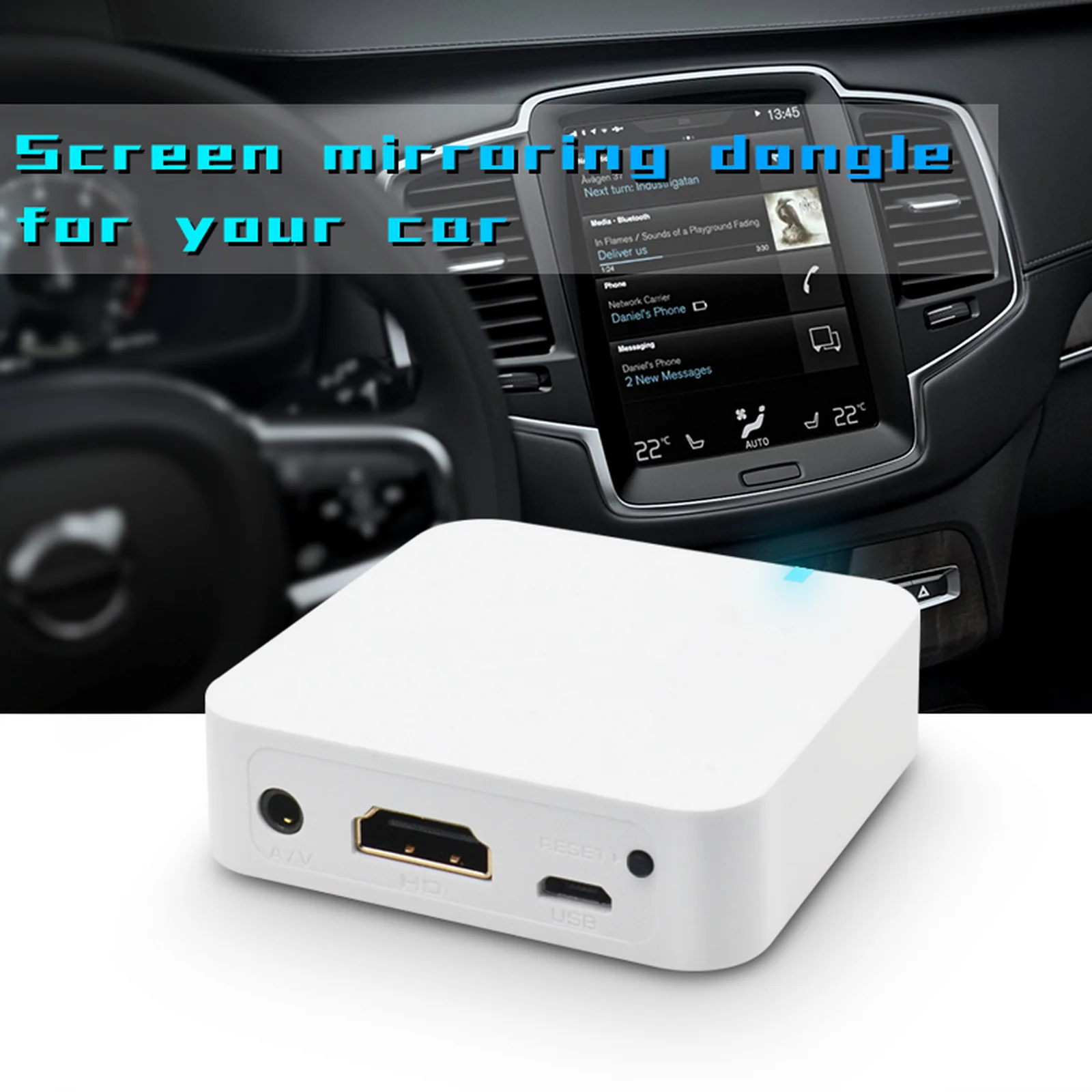 

Car MiraScreen WiFi Display Box Mirror Phone To Car Screen Wireless HDMI Av Transmitter Screen Mirroring Airplay for IOS Android