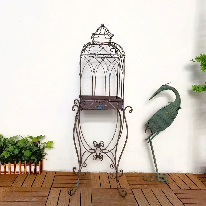 Ретро старая клетка для птиц Jardiniere в европейском стиле железная подставка цветов