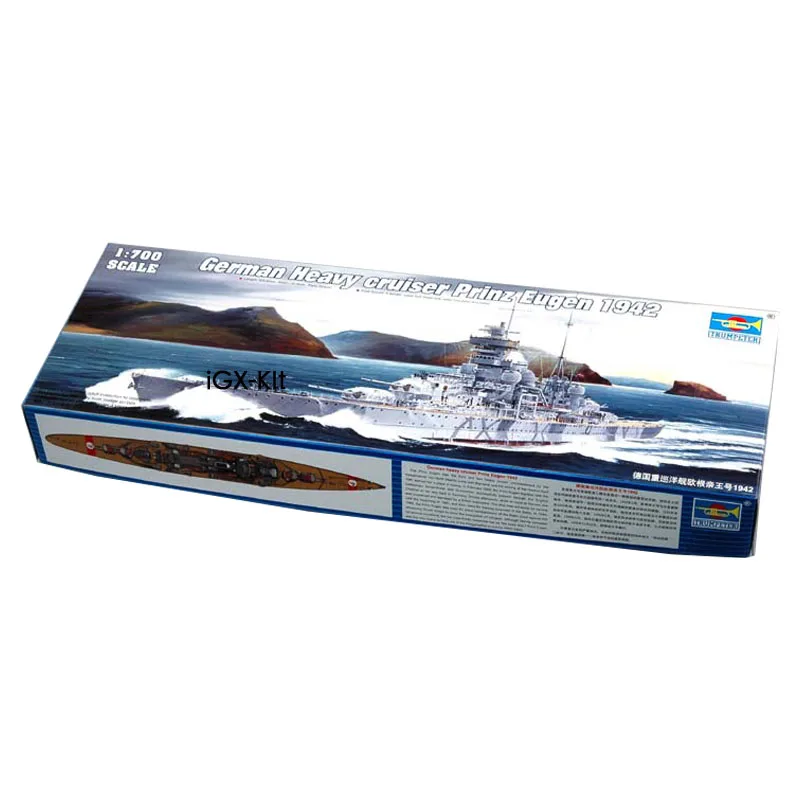 Trumpeter 05766 1/700 немецкий крейсер принц Евгений 1942 военный корабль в сборе