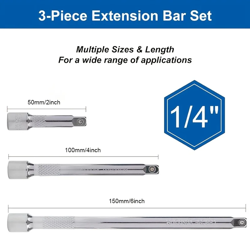 

Набор удлинителей торцевых ключей хромованадиевая сталь