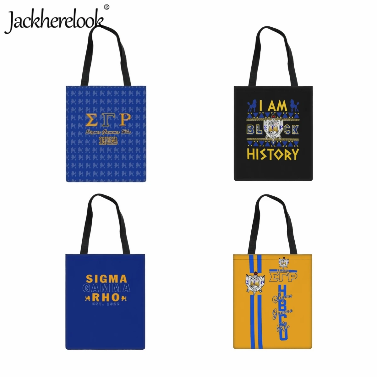 

Jackherelook Women's Large Capacity Shoulder Bag Classic Canvas Bag New Hot Sigma Gamma Rho Sorority Shopping Handbags Cloth Bag