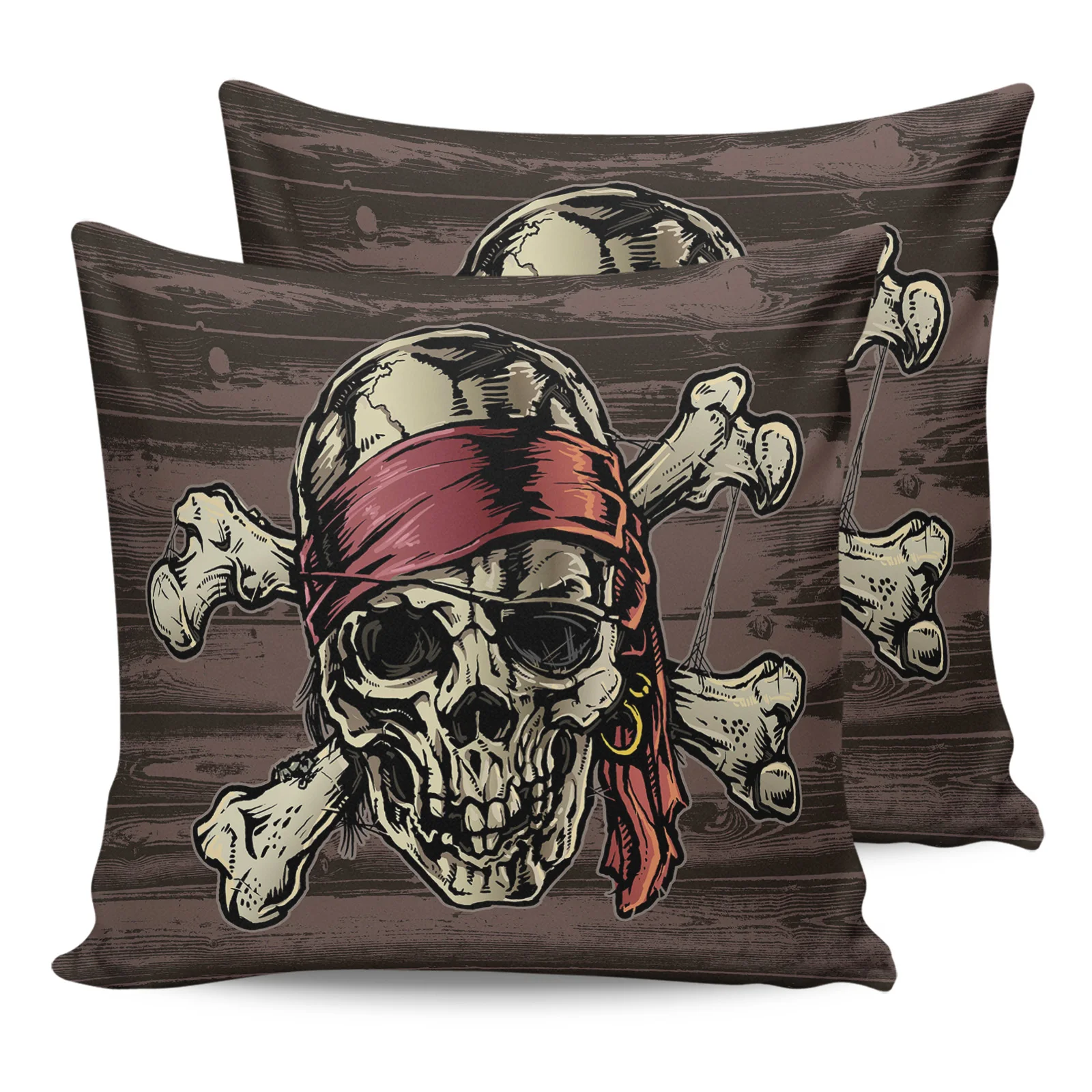 

2PCS Pillowcases Pirate Skull Cushion Cover Home Bedding Living Room Decorative Couch Throw Pillow Case