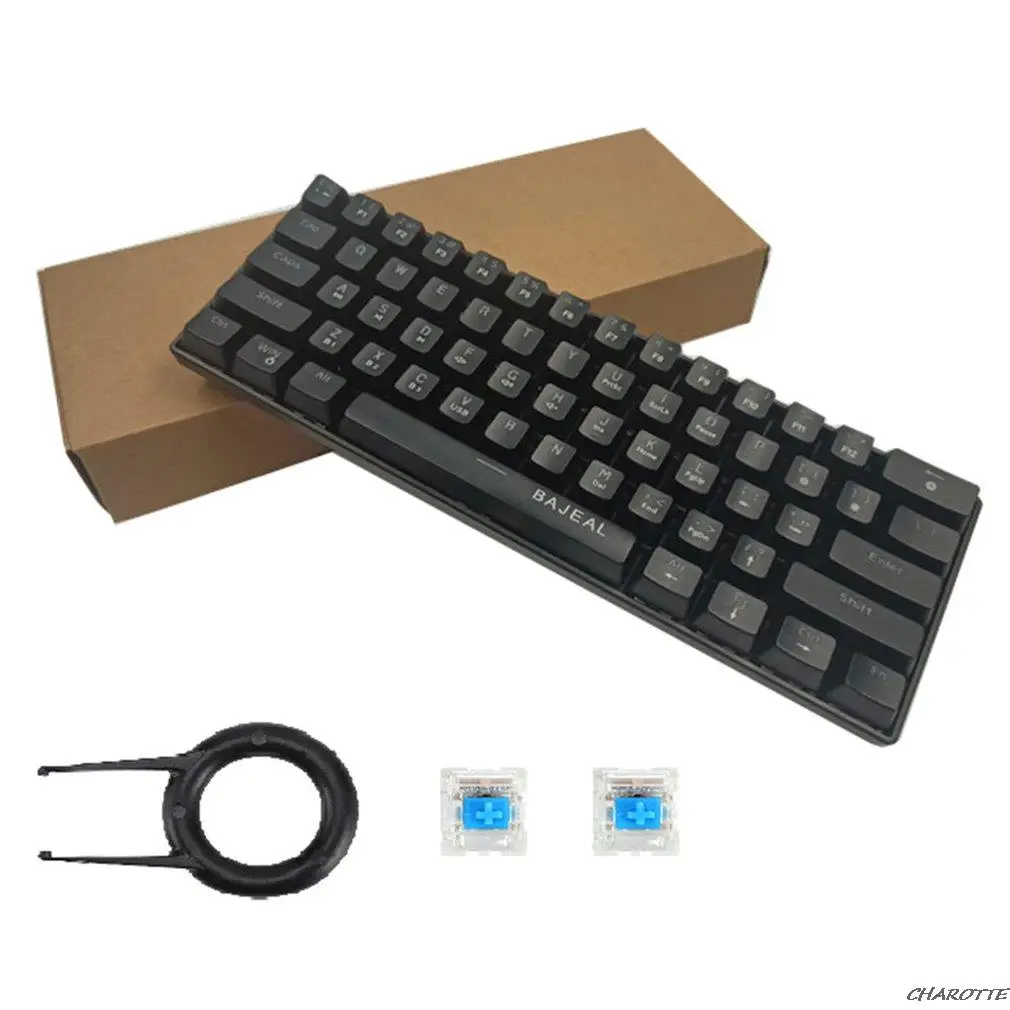 

61keys Bluetooth-compatible Wired Mechanical Gaming Keyboard Type C Cable Blutooth-compatible Keyboard for Laptop Tablet
