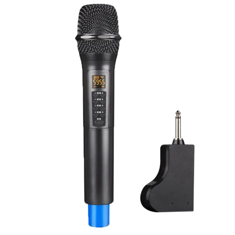 

UHF Handheld Wireless Microphone System with Portable Receiver 1/4 Inch Output for Karaoke System KTV Church Wedding