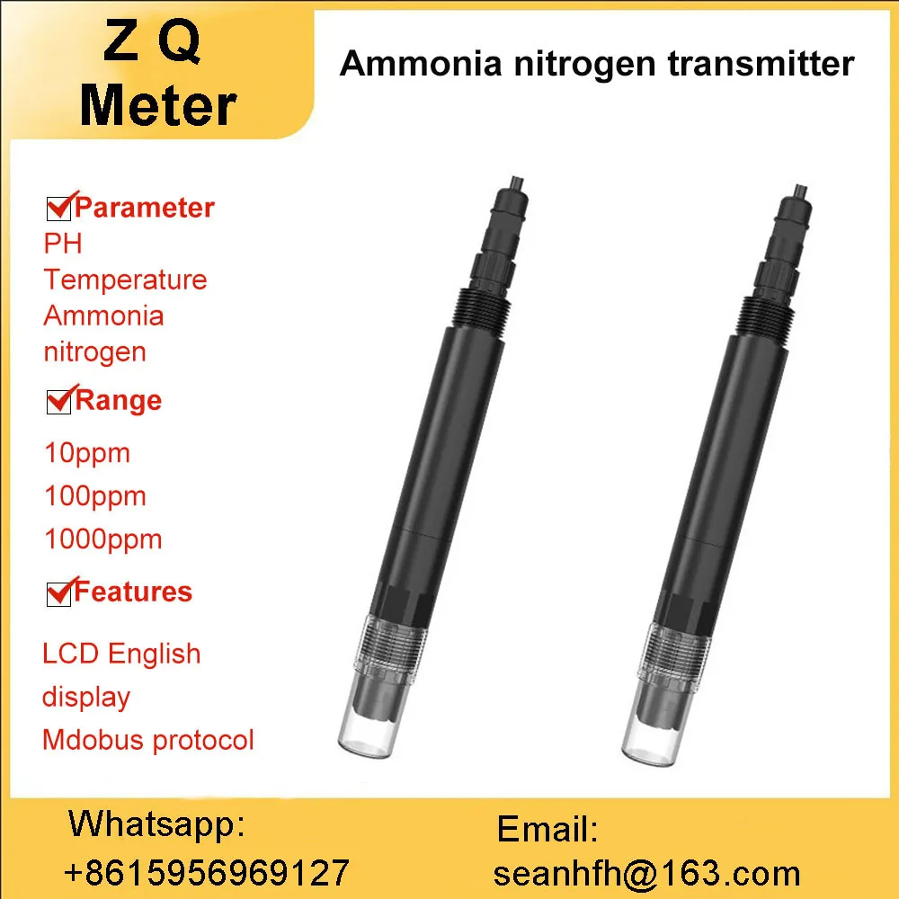 

Water quality ammonia nitrogen sensor PH temperature monitoring aquaculture sewage treatment detection analyzer RS485