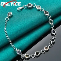 925 sterling silver waterdrop colored zircon bracelet for women fashion glamour party wedding engagement high jewelry