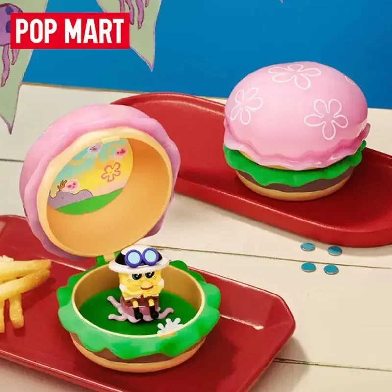 Фото POP MART SpongeBob Krabby Patty: Серия бестселлеров, коллекционные фигурки в слепых коробках, милые аниме-фигурки, игрушки-сюрпризы в мистери-боксах/пакетах №1