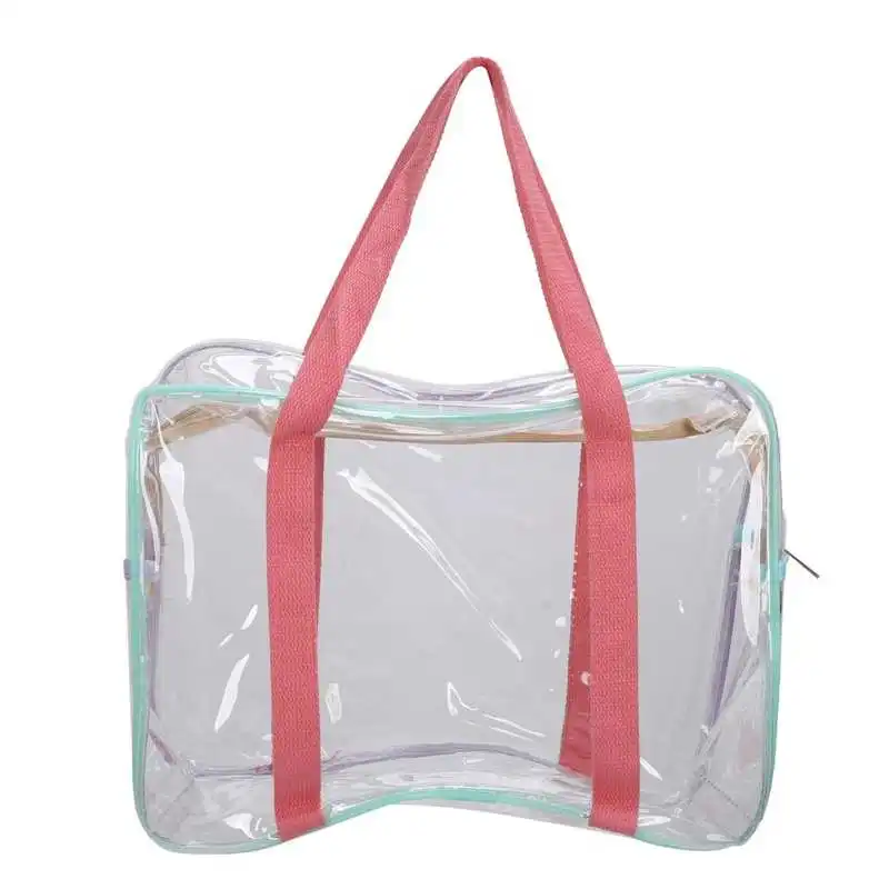 

Прозрачные большие сумочки L размера удобная ручка большие прозрачные сумки застежка-молния для тренажерного зала для макияжа Косметика