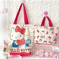 sanrio hellokitty mymelody kuromi cinnamoroll kawaii new ins tote canvas bag cartoon two piece shopping bag lunch bag