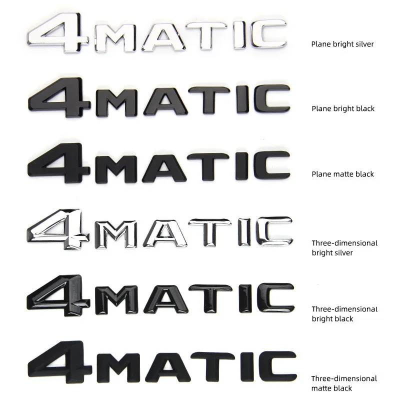 

For Mercedes Benz A B C E G S ML SL CL GLA CLA Class AMG 4MATIC 4 MATIC Trunk Chrome Matte Black Letters Emblem Badge sticker