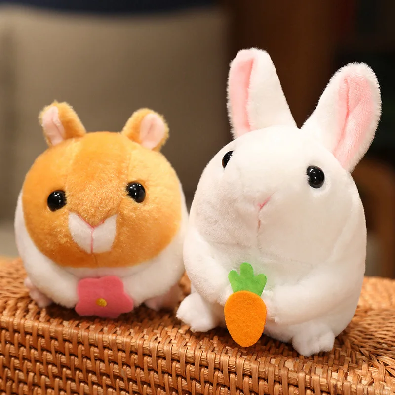 

12cm Kawaii Tail Wagging Rabbit Doll Rabbits and Hamsters that Wag Their Tails by Pulling on a String Without Using Batteries