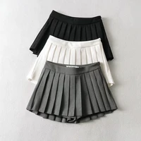 2022 new summer high waist skirt womens sexy mini skirt retro pleated skirt korean version tennis short white black