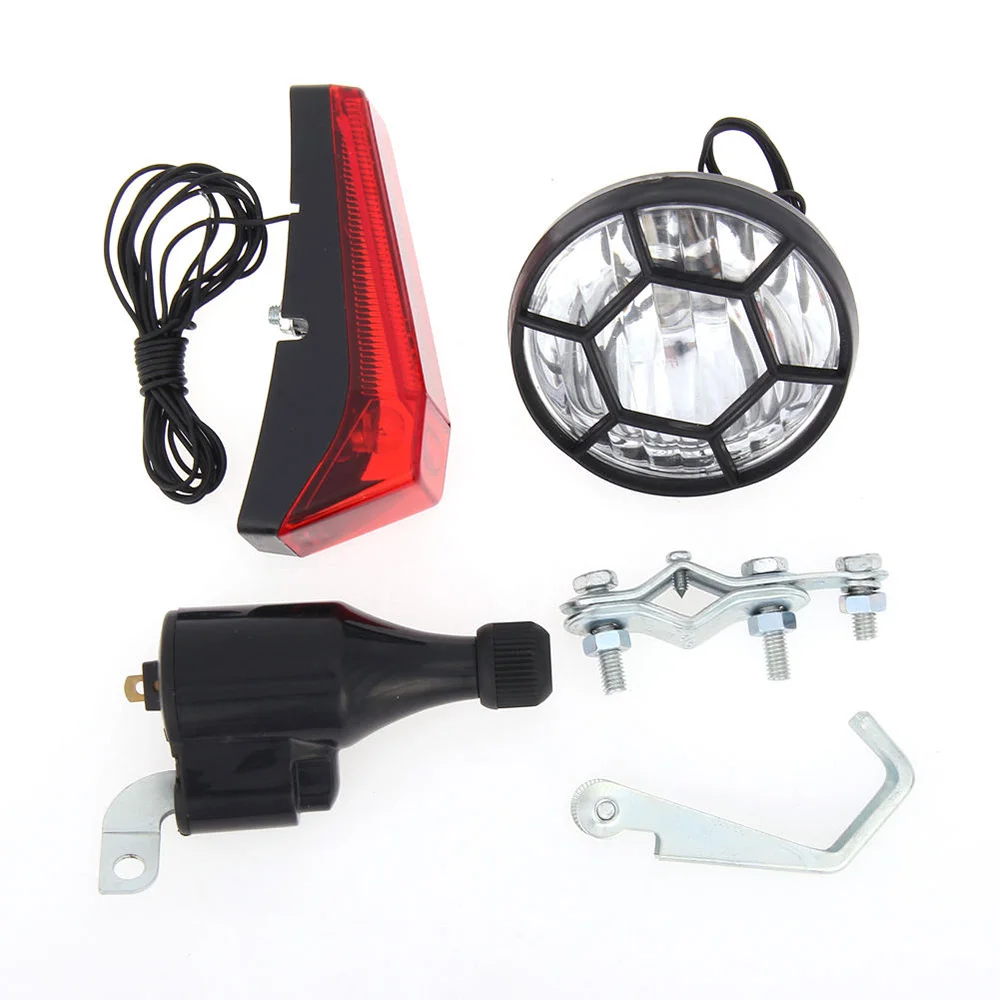 

Bicycle Lights Set Kit Bike Safety Front Headlight Taillight Rear light Dynamo with Bracket No Batteries Needed Bike Accessories