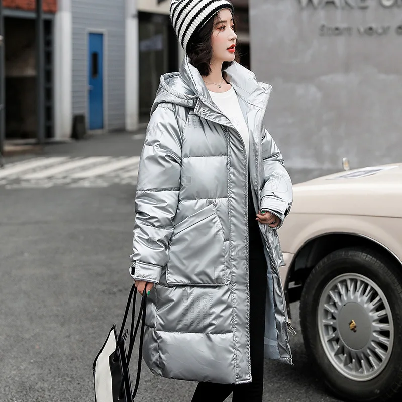 Female Winter Thicken Warm Parkas Luxury Elegant Fashion Mid Length Coat Clothes Women Cotton Casual Long Hooded Sweet Jacket