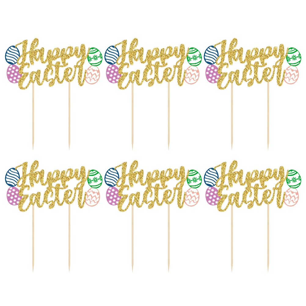 

Easter Cupcake Bunny Party Dessert Decor Picks Toppers Rabbit Happy Egg Decorations Day Toothpick Decors Birthday Decoration Ear