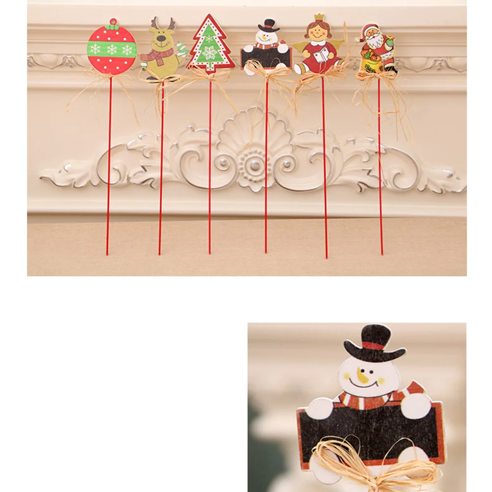 

6pcs Christmas Sticks Snowman Kids Party Props Oranments for Christmas Festival