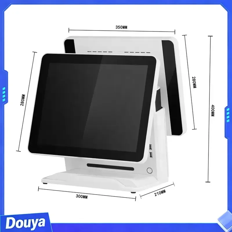 Фото 15-дюймовая двухэкранный POS-система на Windows для коммерческого использования с поддержкой Wi-Fi и Bluetooth №5