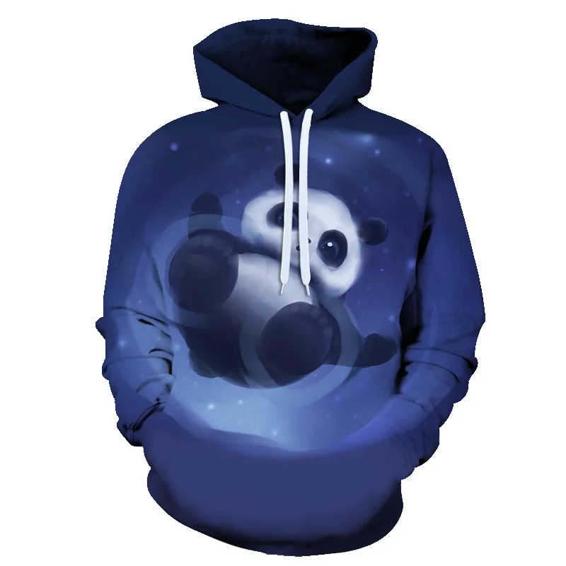 2022 Autumn New Fashion Cool 3d Digital Panda Printing Men's Hoodies Casual Long Sleeve Hooded Pullover for Men XXS-6XL Clothes
