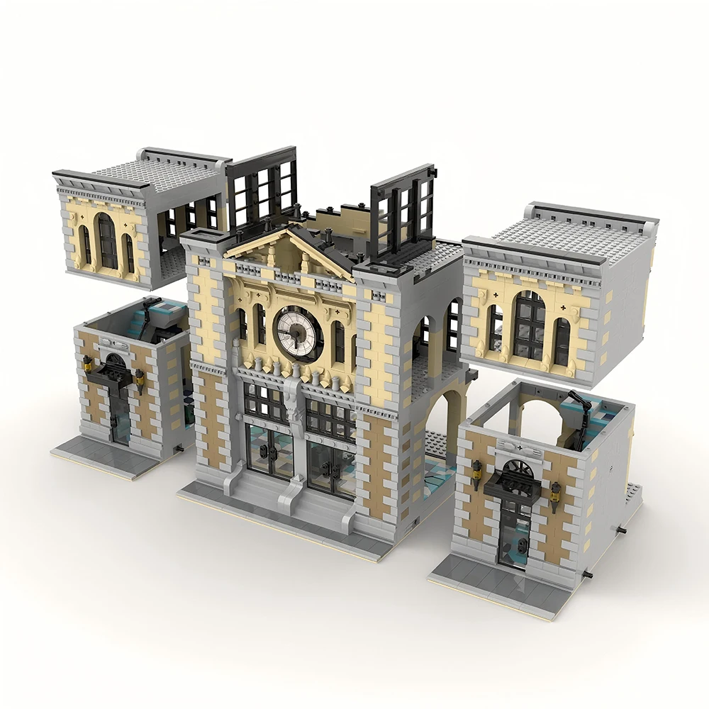 Фото Новый MOC-85866 городской модульный центральный железнодорожный вокзал строительные блоки 4236 шт. подарки на день рождения для взрослых детские рождественские игрушки подарки №2