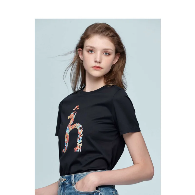 Hazzys Women's Summer New Antibacterial Short-sleeved White T-shirt Women's Cotton Fashion Casual Loose Short-sleeved T-shirt