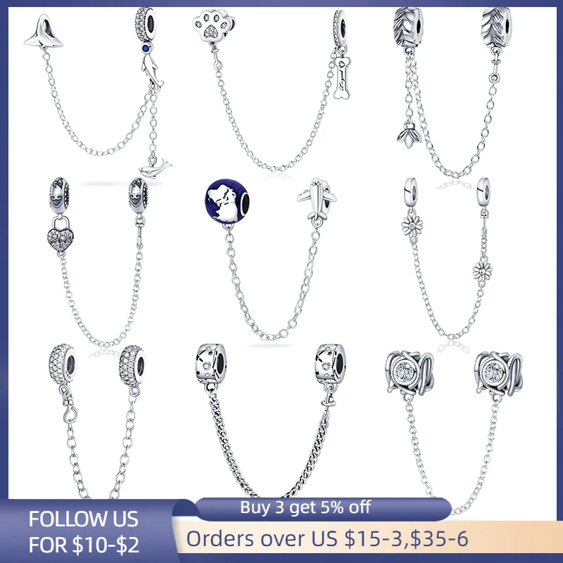 Бусины-шармы из серебра 925 пробы