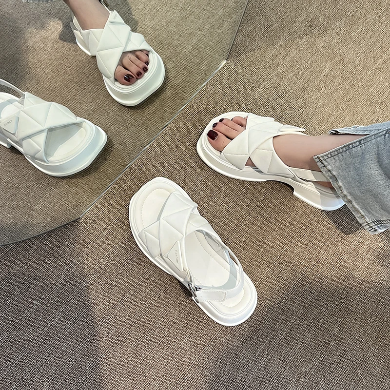 

Сандалии женские из натуральной кожи, повседневная обувь на платформе, офисные босоножки, Размеры 35-40, лето 2022