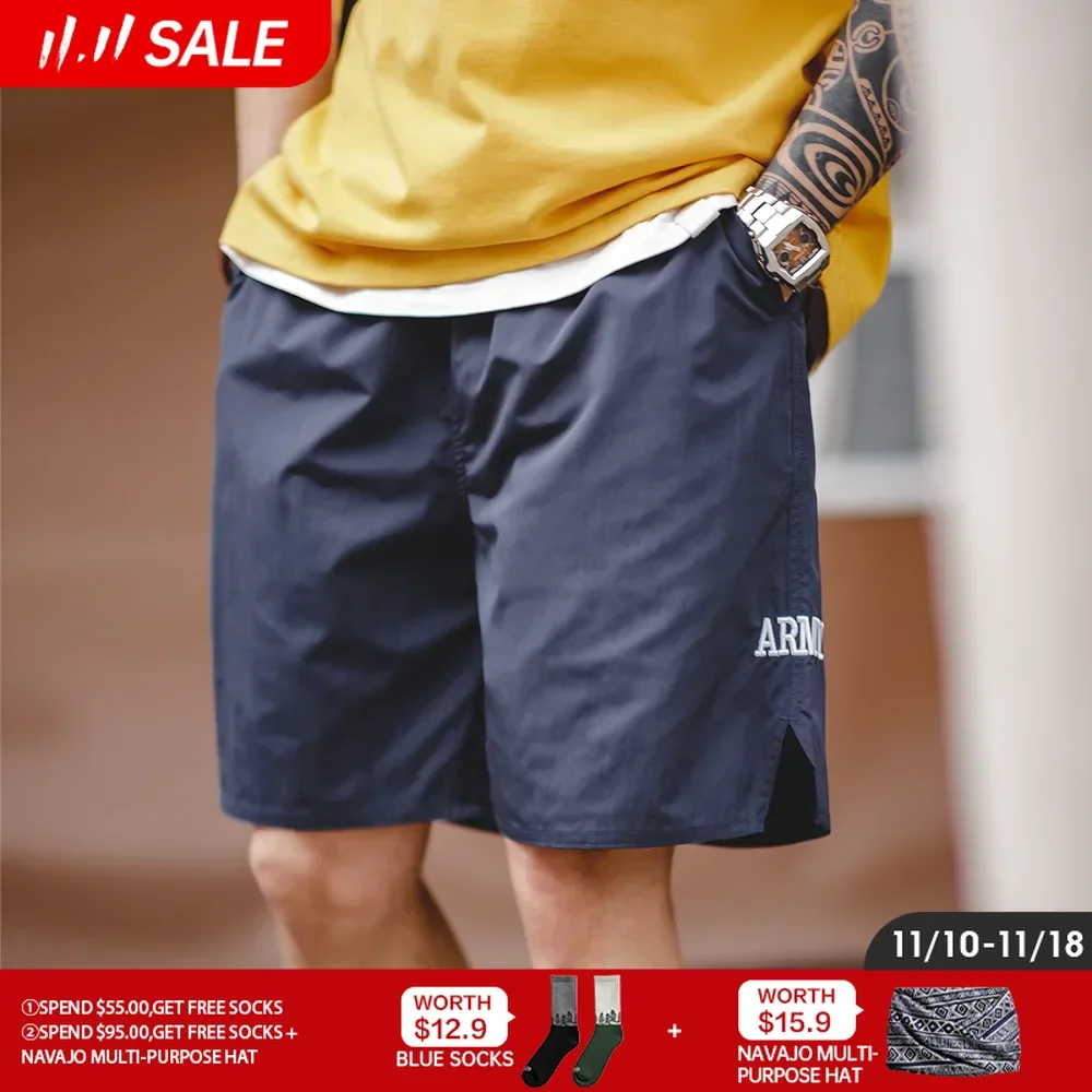 Тренировочные спортивные шорты Maden в стиле ретро с тонкими буквами прямые