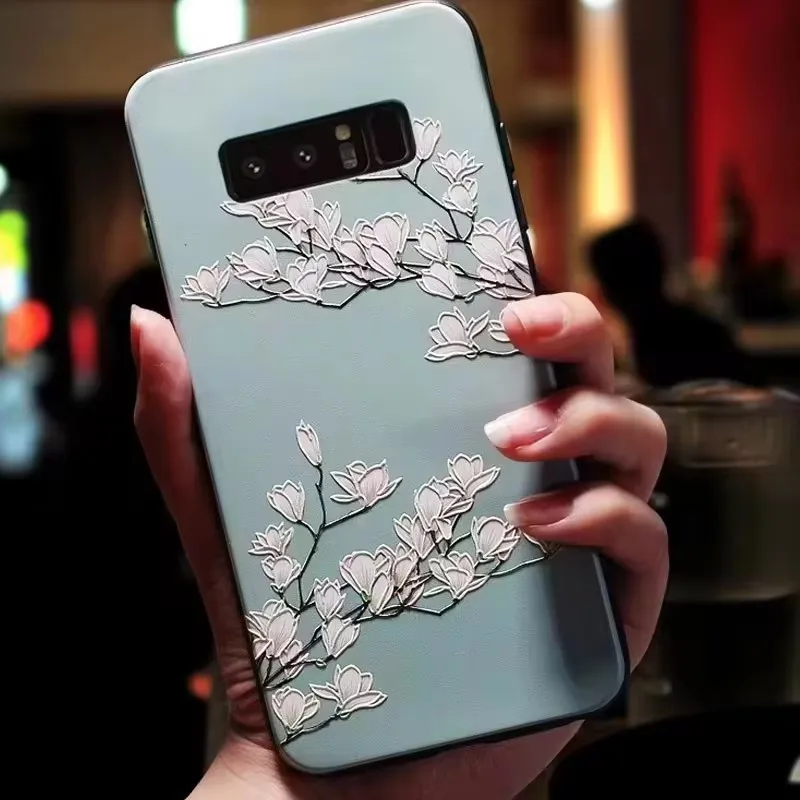 Чехол для Xiaomi 12T Pro / 13T 14T рельефный силиконовый чехол с 3D тиснением и цветами