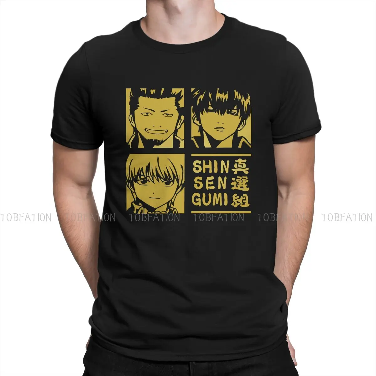 

Kondo Sougo Toshiro Shinsengumi, классические новейшие футболки GINTAMA TV Show, Мужская футболка в стиле Харадзюку, уличная одежда с круглым вырезом