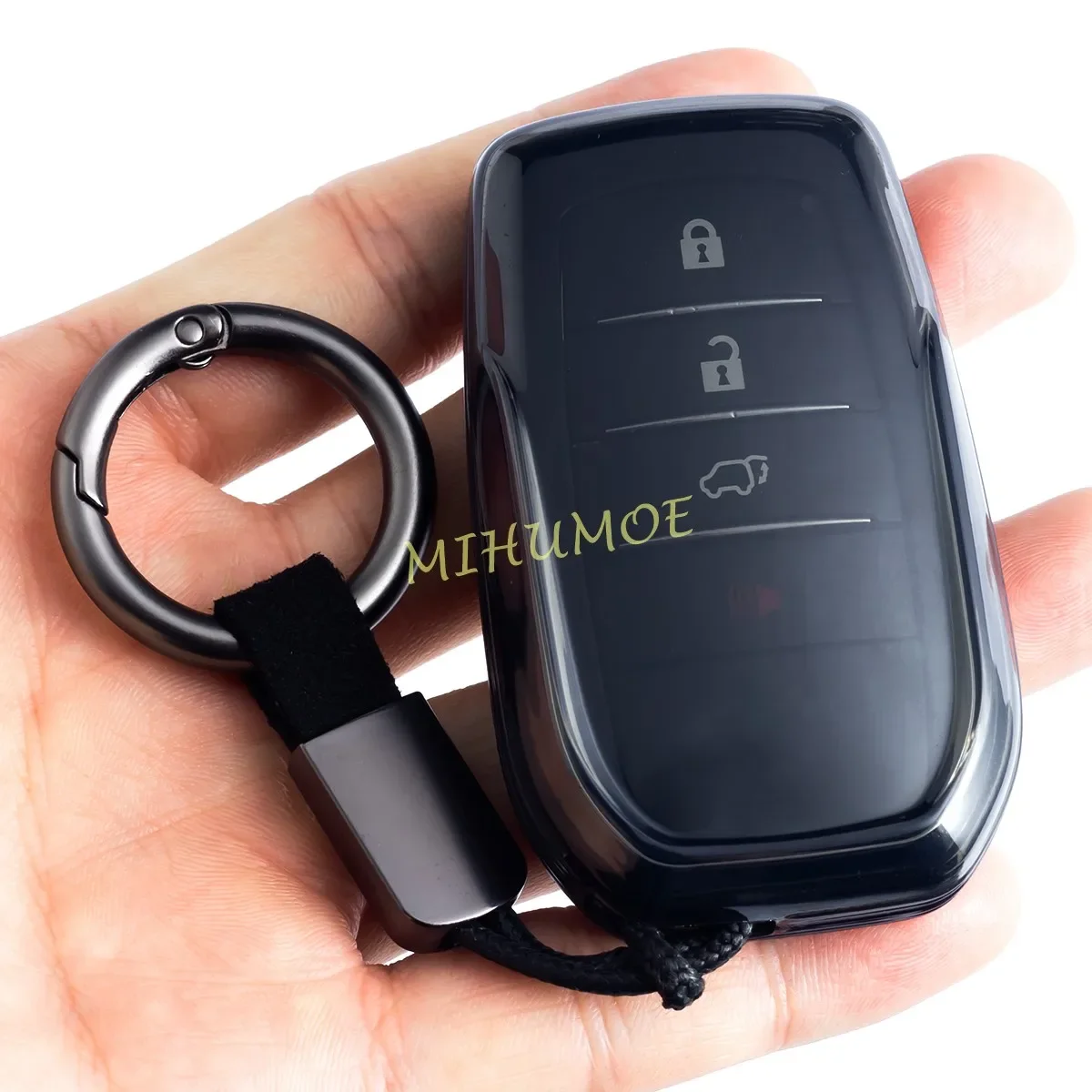 

Для Toyota Fortuner Alphard Prius Vellfire Sequoia Venza Tundra Mirai Yaris Cross черный прозрачный брелок для ключей чехол-брелок