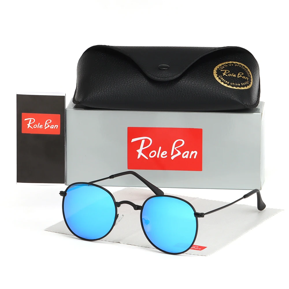 

Retro Vintage Round Polarized Sunglasses Men Brand Designer Sun Glasses Women Alloy Metal Frame Black Lens Eyewear Driving UV400