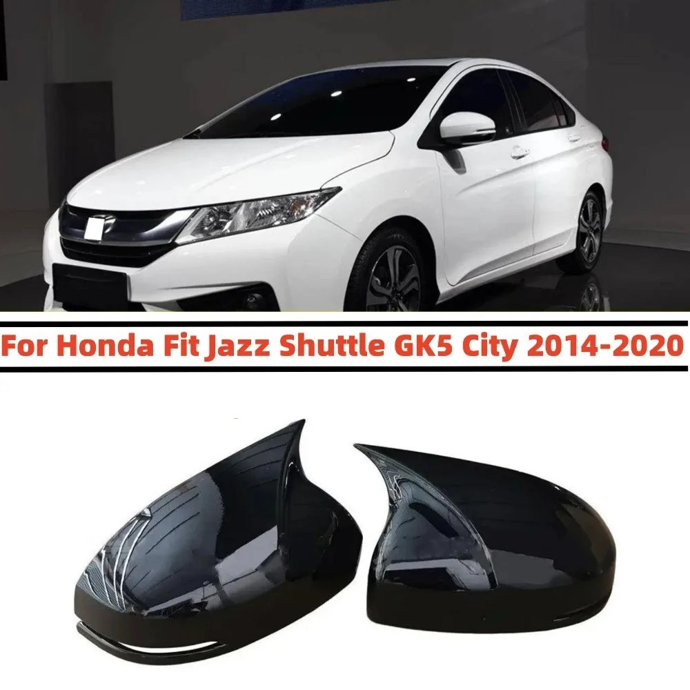 Фото Для Honda Fit Jazz GK5 GK6 Shuttle City 2014-2020: накладка на боковое зеркало заднего вида, наклейка на крышку зеркала, внешняя отделка дверного корпуса №1