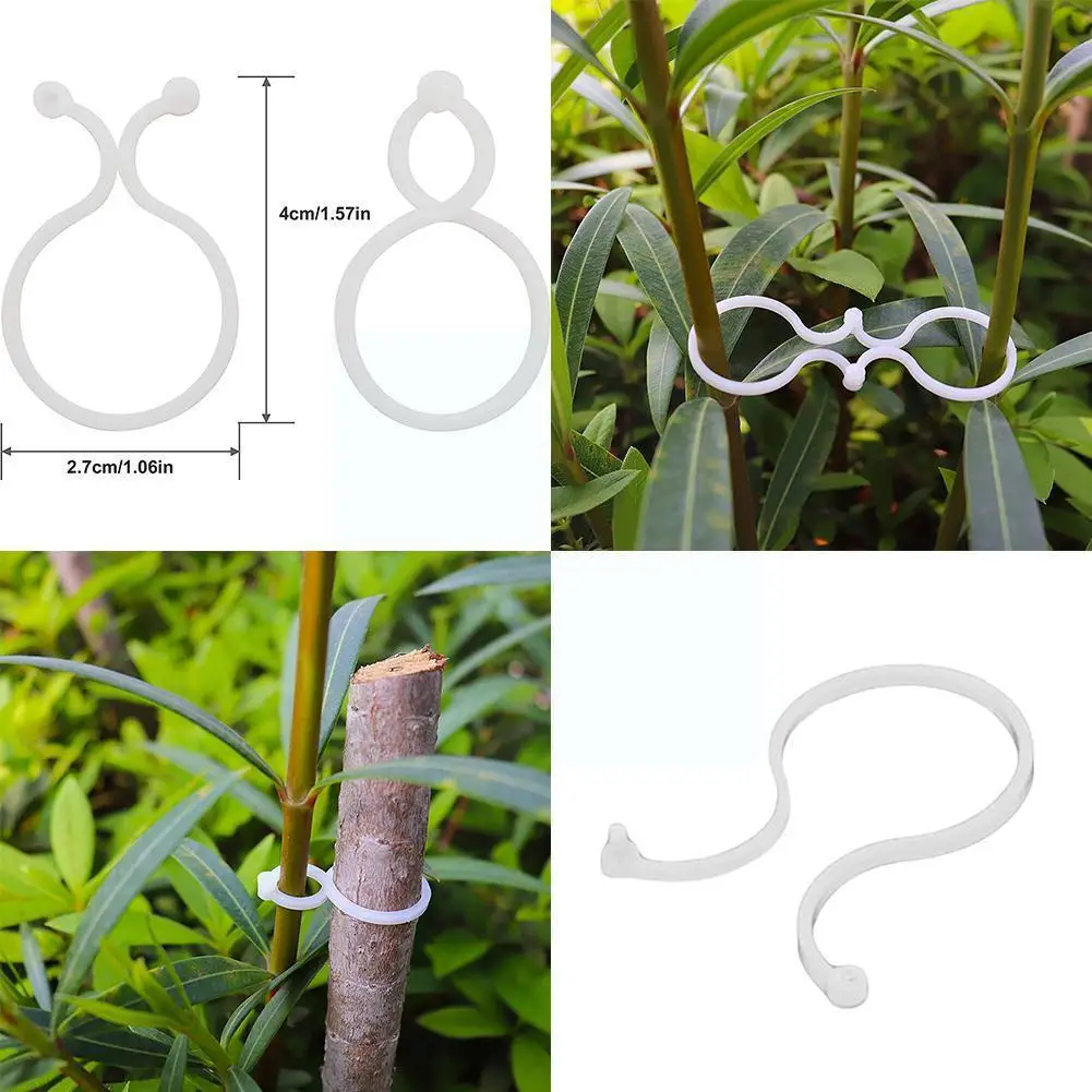 

50/100 Pcs Vine Strapping Clips Plant Support Garden Buckle Greenhouse Garden Ring Tomato Tool Flower Stand Stem Clips J2B9