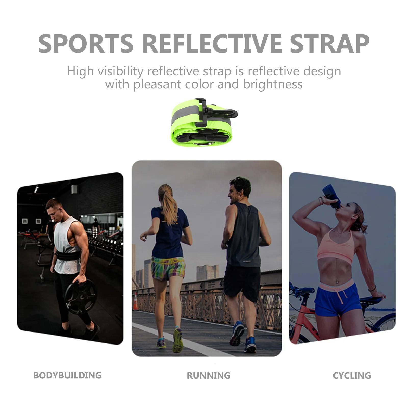 Светоотражающий беговой ремень повязка на подтяжках браслет велосипедный