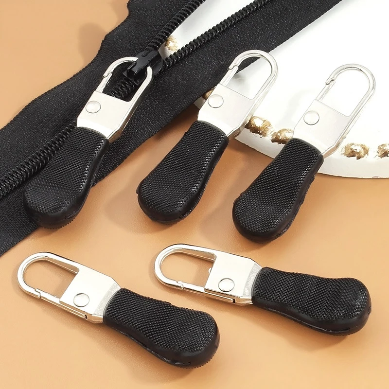 

1pcs Removable Zipper Tab Repair Down Jacket Backpack Clothing Accessories Black Metal Zipper Head Pendant
