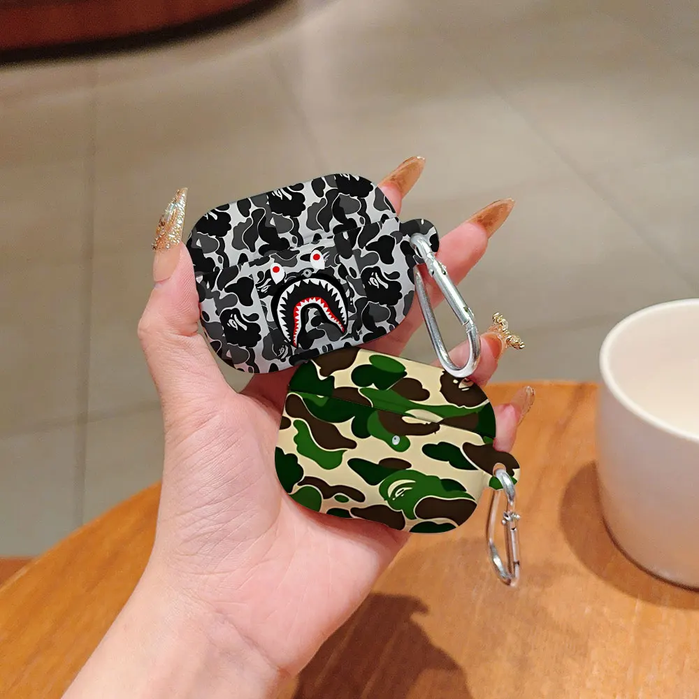 Противоударный крутой защитный глянцевый жесткий чехол для наушников HD B-Baths-B-BAPES