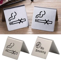 practical no smoking sign decro stainless steel double sides noticeable clear printed non smoking warning sign for restaurant