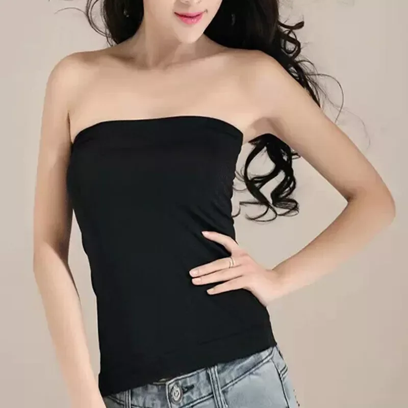 Strapless Camisoles Intimates Underwear Solid Summer Soft Modal Tube Female Backless Off Shoulder Slim Tops