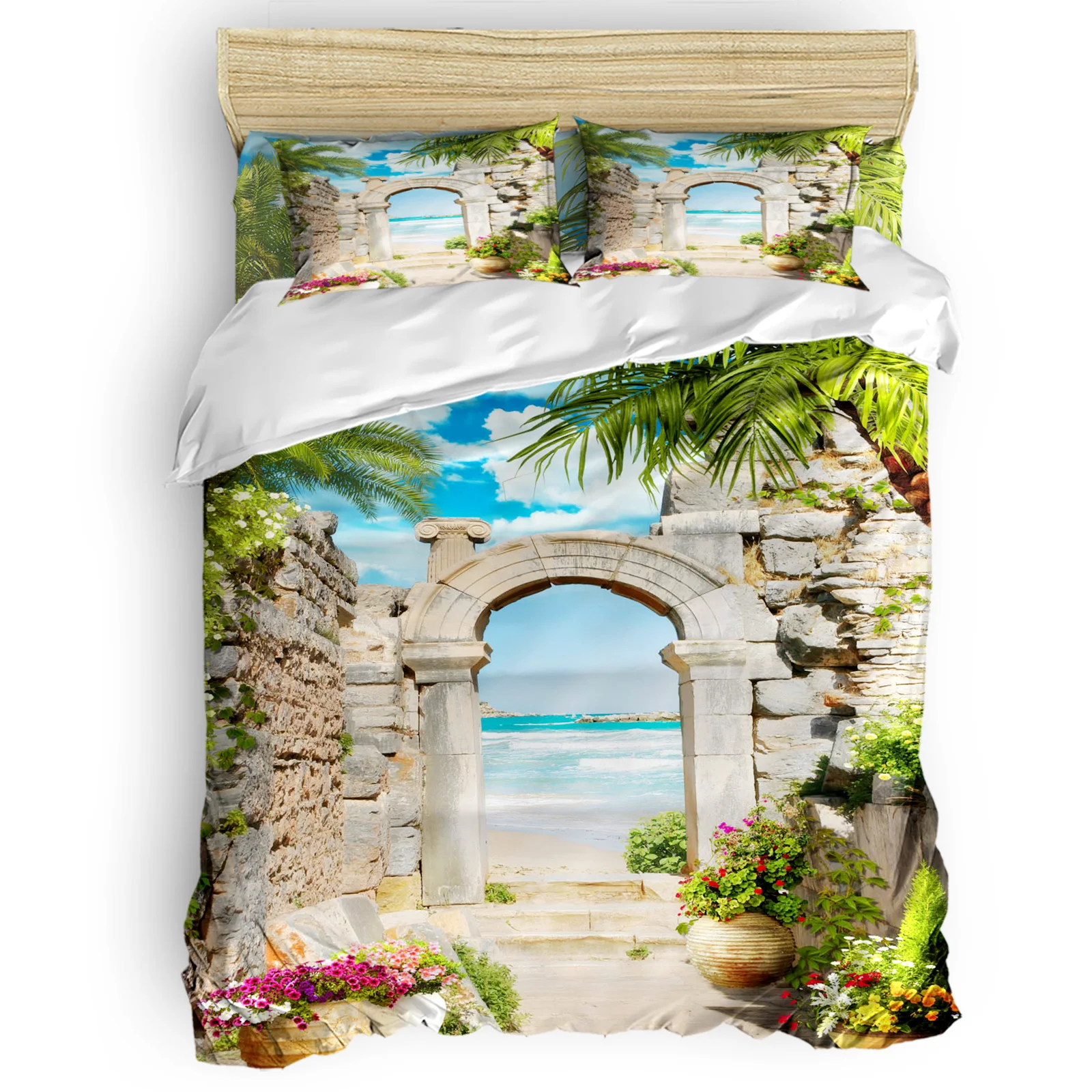

Arches Sky Flowers Leaves Comfortable Household Goods Bedroom Bed Luxury Duvet Cover 2/3/4 Pieces