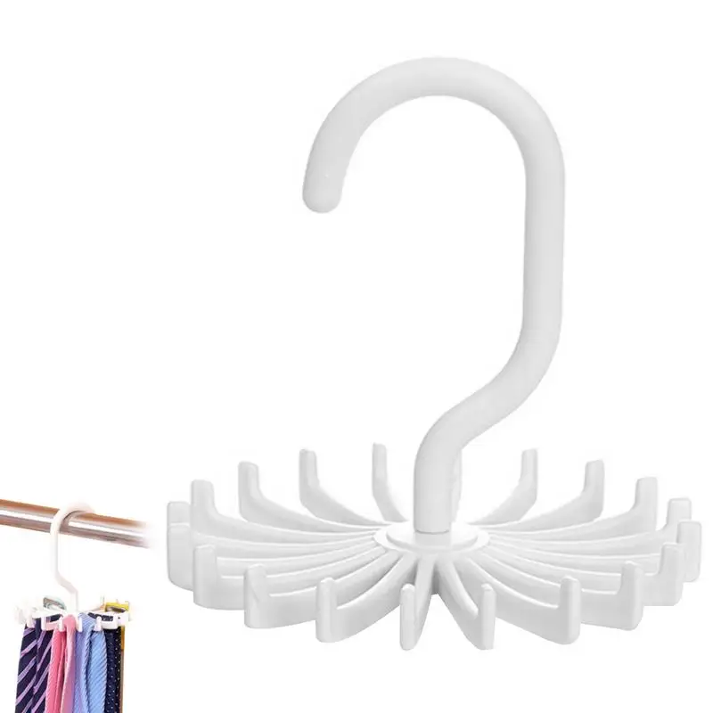 

Rotating Tie Rack Belt Hanger Holder With Non-Slip Hooks 360 Rotating Scarves Hanger Hook For Closet Storage Closet Hanging