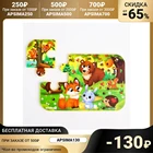 Пазл для ванны, головоломка, Лесные зверята, 6 деталей