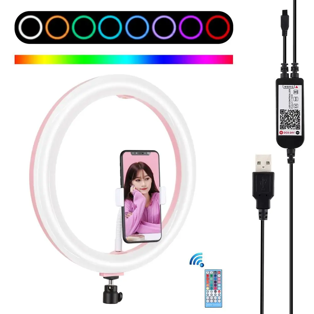 

Светодиодная кольсветильник лампа PULUZ, 11,8 дюйма, USB, RGBW