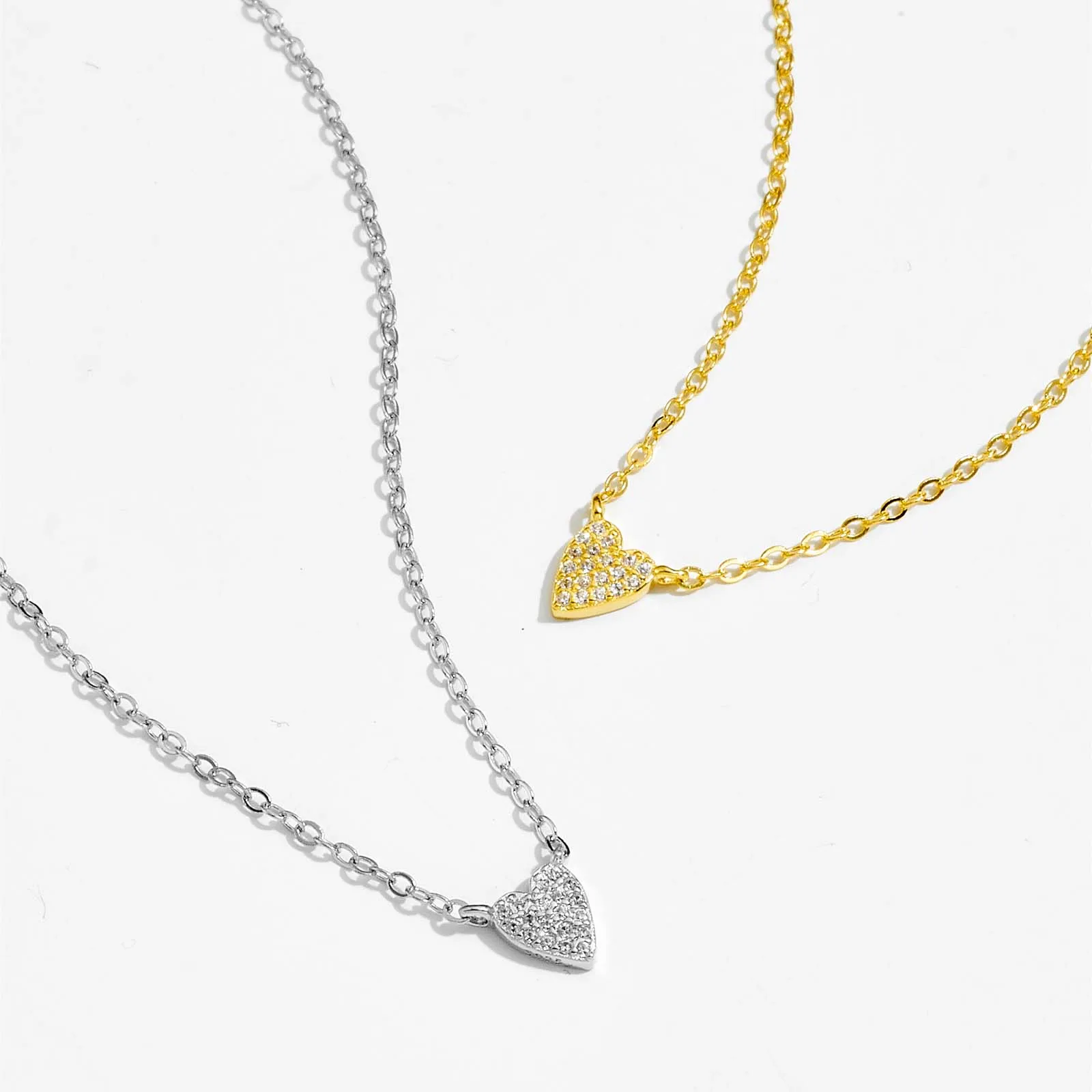 ANDYWEN серебро 925 пробы циркон кулон в форме сердца ожерелье длинная цепочка виде