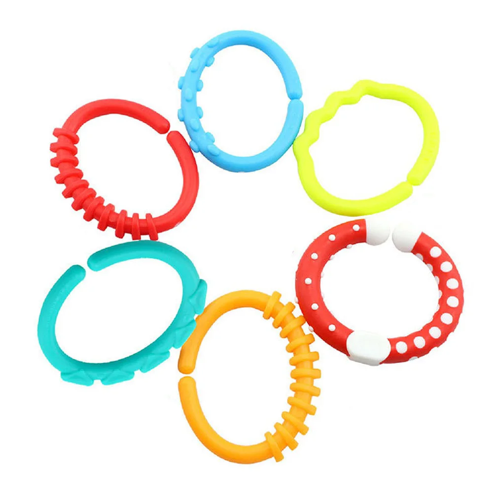 

18Pcs Rings Practical Rings Colorful Teether Rings Teether Stroller Toys for Kindergaten Baby Kids